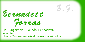 bernadett forras business card