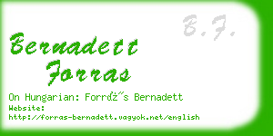 bernadett forras business card